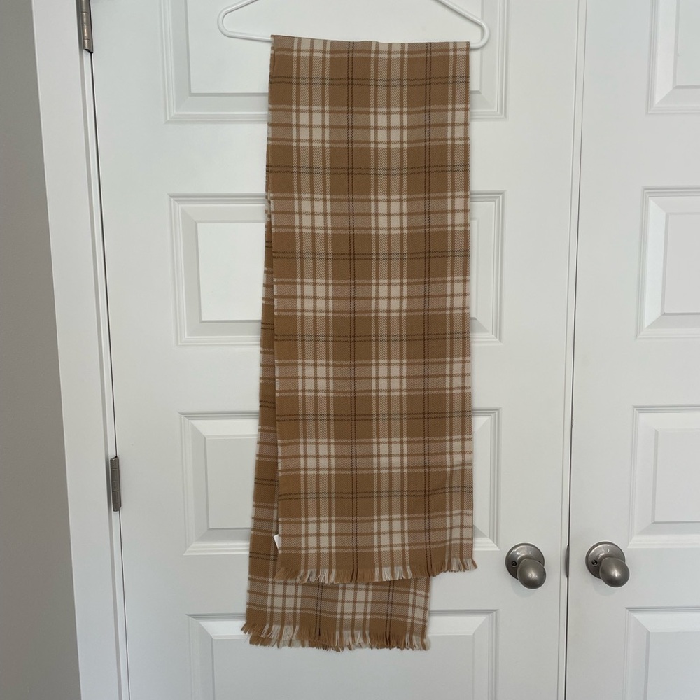 Plaid Tan and White Scarf from Gap